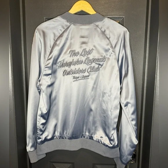 H&M satin look bomber jacket in size small steel blue color is beautiful - Picture 1 of 12